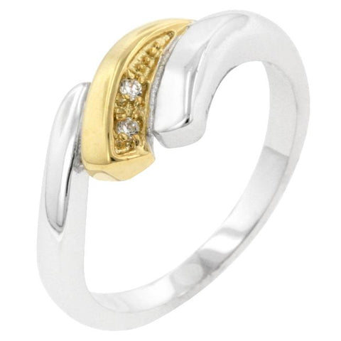 Two-tone Swirl Ring - R08100T-C01