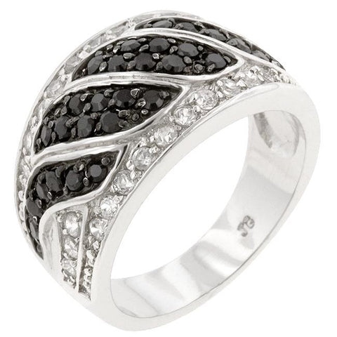 Black &amp; White Swirl Ring - R08112T-C03