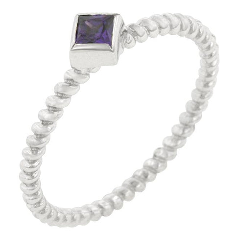 Twisted Petite Amethyst Solitaire Ring - R08122RS-S20