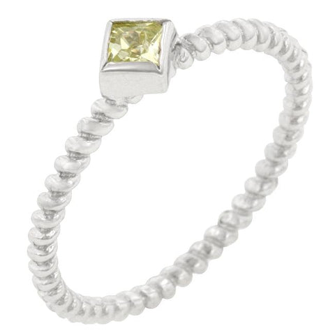Twisted Petite Peridot Solitaire Ring - R08122RS-S41