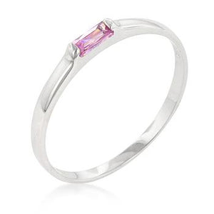 Pink Petite Solitaire Ring - R08123RS-S12