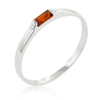 Garnet Petite Solitaire Ring - R08123RS-S13