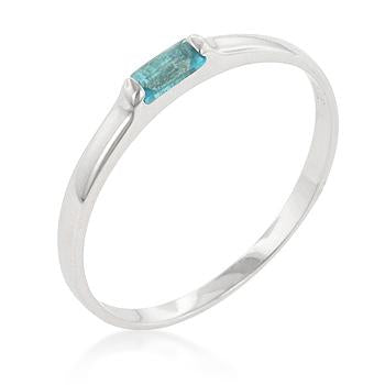 Blue Topaz Petite Solitaire Ring - R08123RS-S31