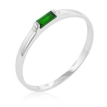 Emerald Petite Solitaire Ring - R08123RS-S40