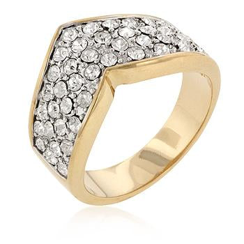 Chevron Pave Crystal Ring - R08128T-C02