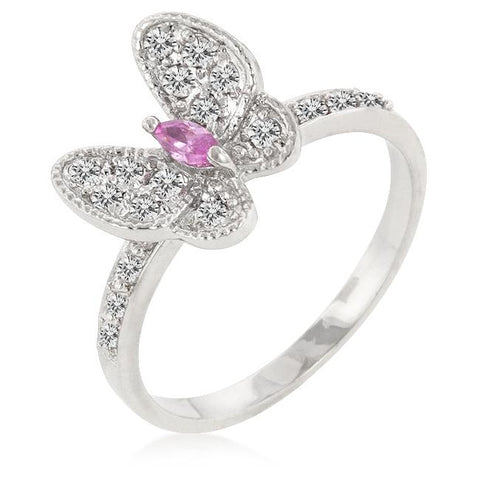 Cubic Zirconia Butterfly Cocktail Ring - R08132R-C12