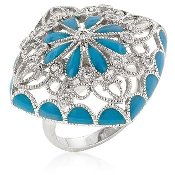 Blue French Victorian Ring - R08138R-V01