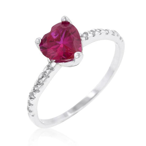 Ruby Red Heart Ring - R08144R-C10
