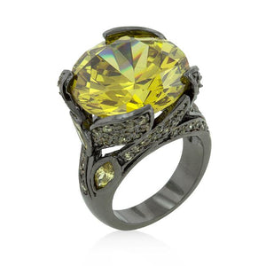 Hematite Yellow Stone Cocktail Ring - R08153B-V01