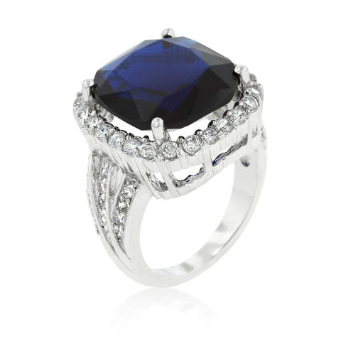 Deep Blue Sapphire Engagement Ring - R08156R-C30
