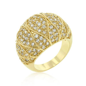 Goldeneye Clear Cubic Zirconia Cocktail Ring - R08169G-C01