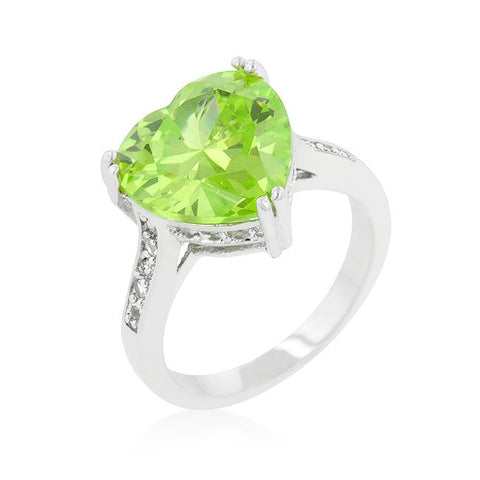 Apple Green Heart Ring - R08178R-C43