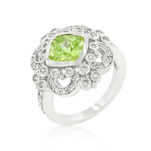 Elegant Peridot Crest Ring - R08180R-C41