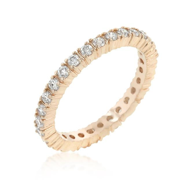 Rose Gold Finish Cubic Zirconia Eternity Band - R08182A-C01