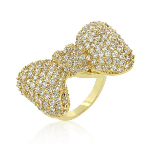 Bow Tie Cubic Zirconia Ring - R08200G-C01