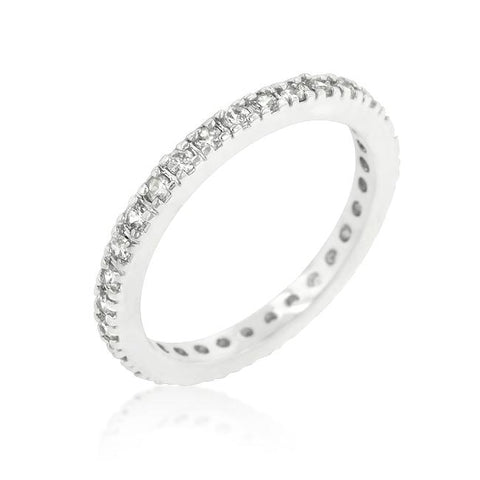Delicate Cubic Zirconia Eternity Band - R08209R-C01