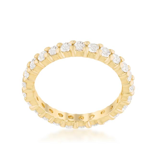 Goldtone Cubic Zirconia Eternity Band - R08210G-C01