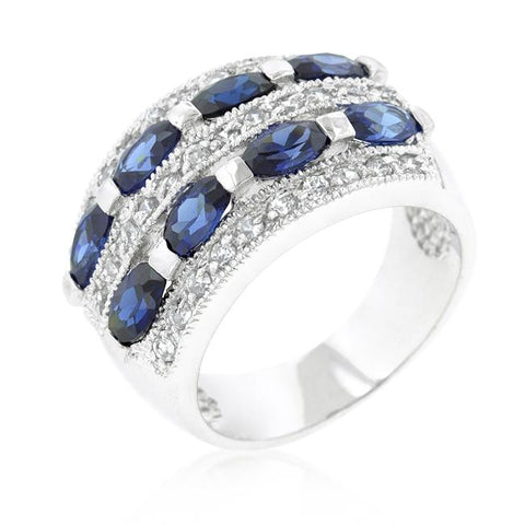 Pave Purple and Clear Cubic Zirconia Cocktail Ring - R08214R-C21