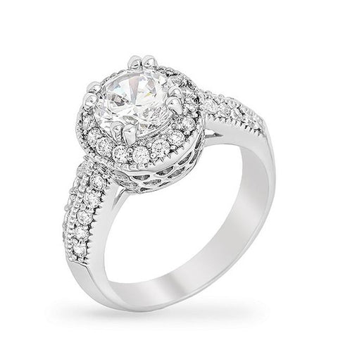 Clear Halo Engagement Ring - R08226R-C01