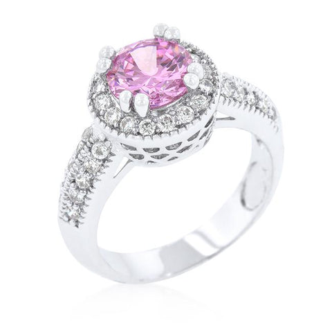Pink Halo Engagement Ring - R08226R-C12
