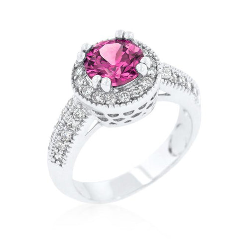 Fuchsia Halo Engagement Ring - R08226R-C15