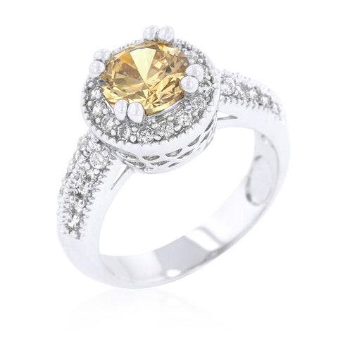 Champagne Halo Engagement Ring - R08226R-C72