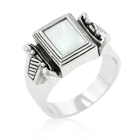 White Cats Eye Cocktail Ring - R08227R-C84