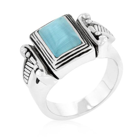 Blue Cats Eye Vintage Ring - R08227R-S92
