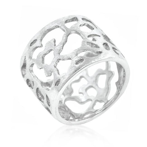 Filigree Matte Rhodium Ring - R08235R-C00