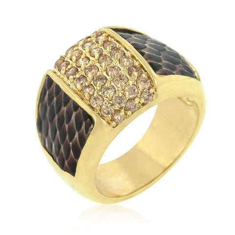 Pave Pink Snakeskin Ring - R08250G-V12