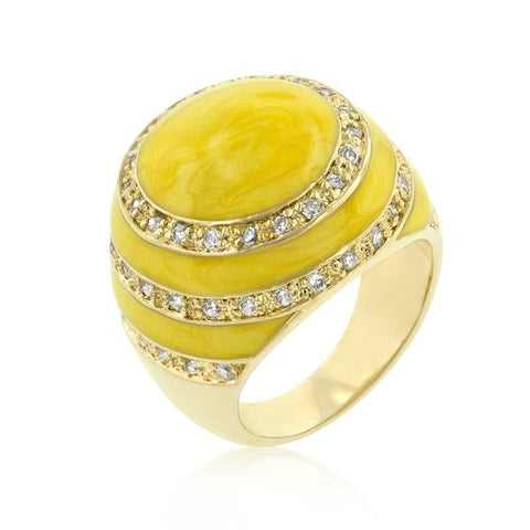 Yellow Enamel Egg Ring - R08254G-C01
