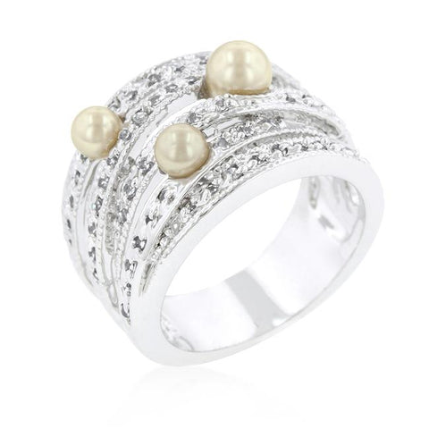 Champagne Pearl Cocktail Ring - R08263R-V01