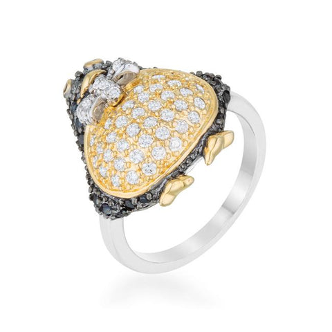 Jet Black Cubic Zirconia Penguin Ring - R08281T-C03