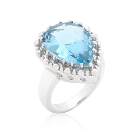 Solitaire Blue Topaz Cocktail Ring - R08287R-S31