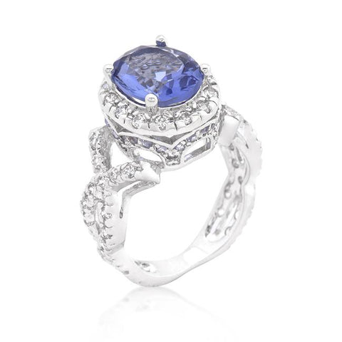 Tanzanite Cubic Zirconia Cocktail Ring - R08289R-C21