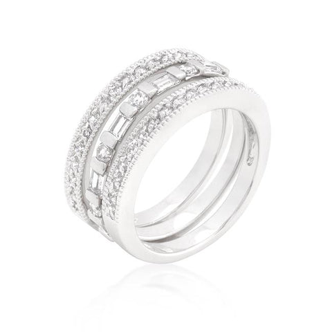 Simple Cubic Zirconia Ring Set - R08290R-C01