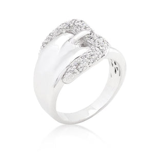 Simple Cubic Zirconia Belt Ring - R08306R-C01