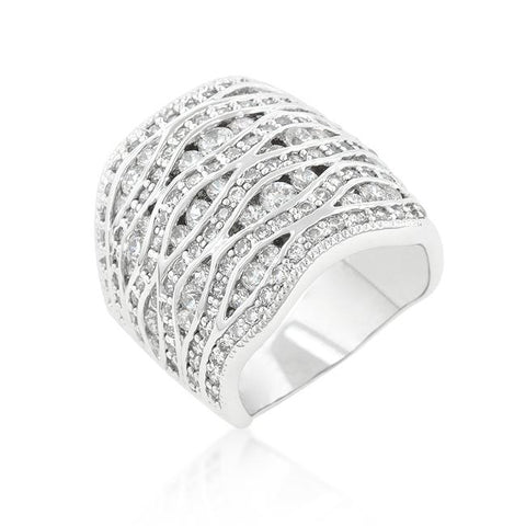 Cubic Zirconia Pave Abstract Ring - R08309R-C01
