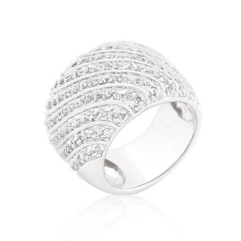 Cubic Zirconia Pave Diagonal Ring - R08310R-C01