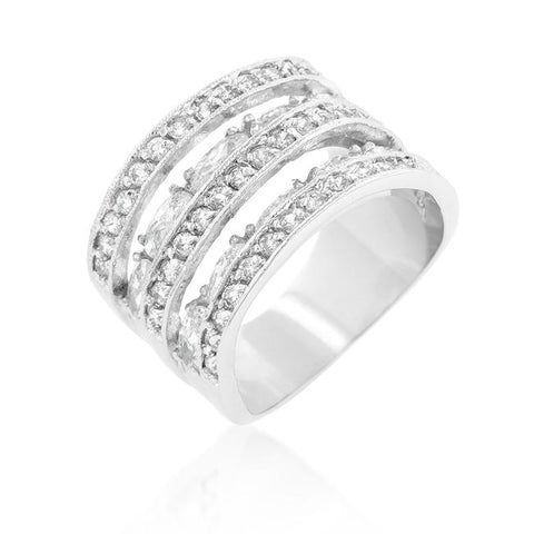 Cubic Zirconia Tiered Ring - R08311R-C01