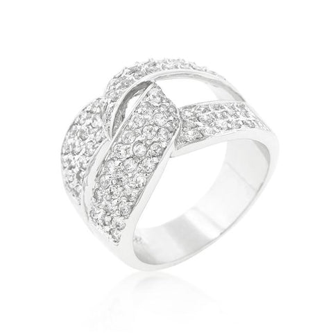 Cubic Zirconia Knot Ring - R08314R-C01