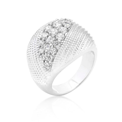 Classic Cubic Zirconia Dome Ring - R08315R-C01