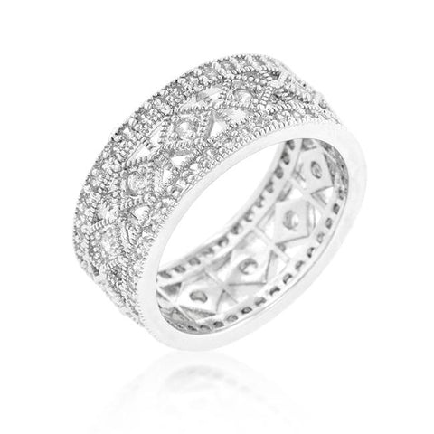 Simple Classic Cubic Zirconia Band - R08319R-C01
