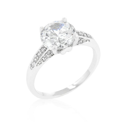 Contemporary Engagement Ring with Large Center Stone - R08331R-C01