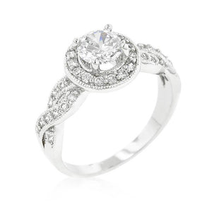 Round Cut Halo Engagement Ring - R08338R-C01