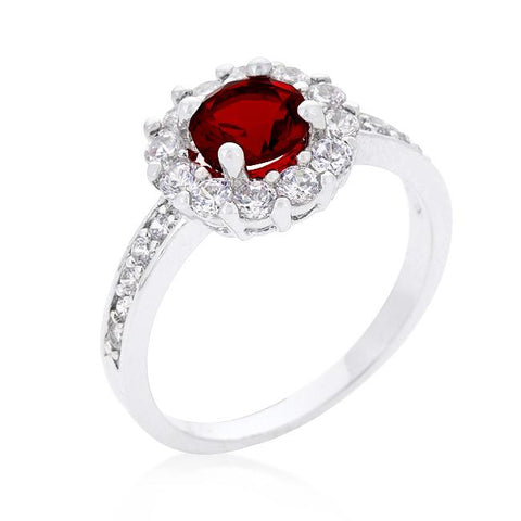 Garnet Halo Engagement Ring - R08347R-C13