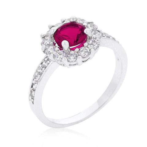 Bella Birthstone Engagement Ring in Pink - R08347R-C17