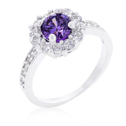 Purple Halo Engagement Ring - R08347R-C20