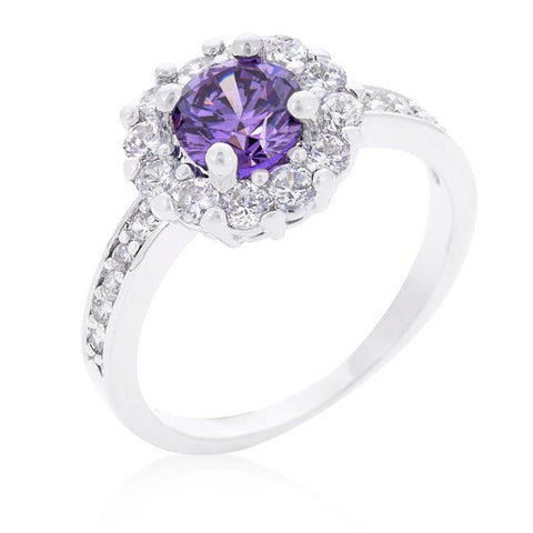 Lavender Halo Engagement Ring - R08347R-C22