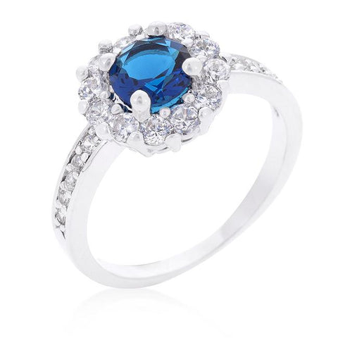 Sapphire Blue Halo Engagement Ring - R08347R-C30